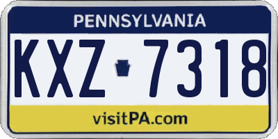 PA license plate KXZ7318