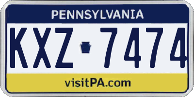 PA license plate KXZ7474
