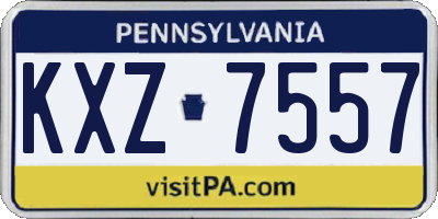 PA license plate KXZ7557