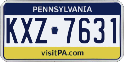 PA license plate KXZ7631