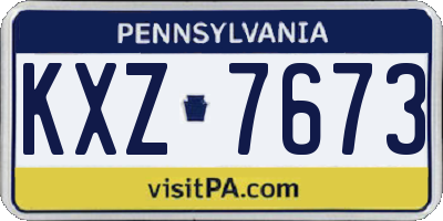 PA license plate KXZ7673