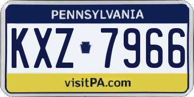 PA license plate KXZ7966