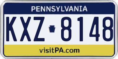 PA license plate KXZ8148