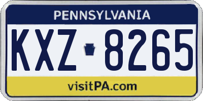 PA license plate KXZ8265
