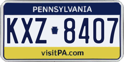 PA license plate KXZ8407