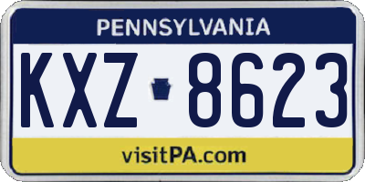 PA license plate KXZ8623