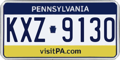 PA license plate KXZ9130