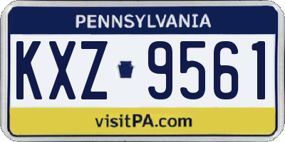 PA license plate KXZ9561