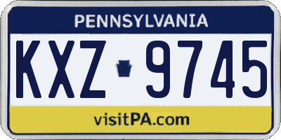 PA license plate KXZ9745