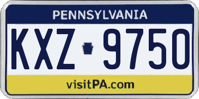 PA license plate KXZ9750