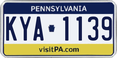 PA license plate KYA1139