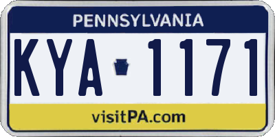 PA license plate KYA1171
