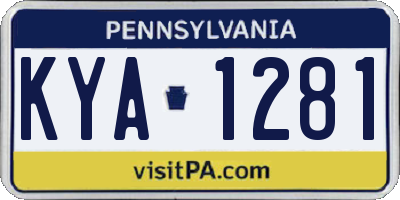 PA license plate KYA1281