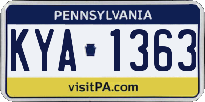 PA license plate KYA1363