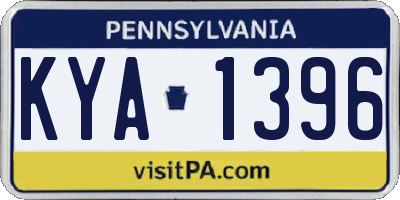 PA license plate KYA1396