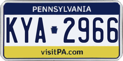 PA license plate KYA2966