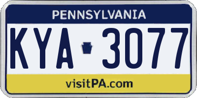PA license plate KYA3077