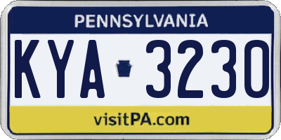 PA license plate KYA3230