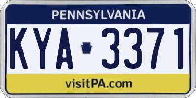 PA license plate KYA3371