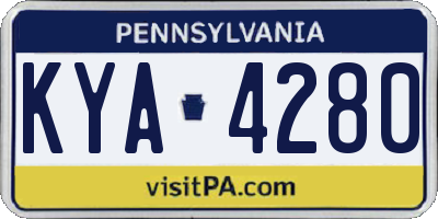PA license plate KYA4280