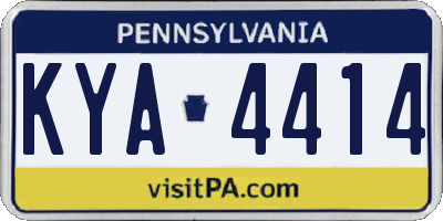 PA license plate KYA4414