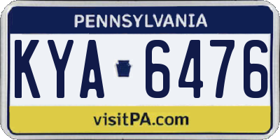 PA license plate KYA6476