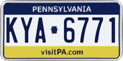PA license plate KYA6771