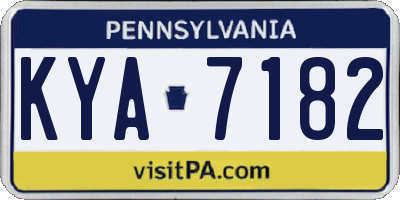 PA license plate KYA7182