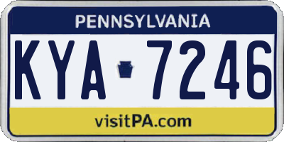 PA license plate KYA7246
