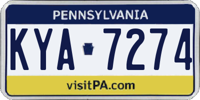 PA license plate KYA7274