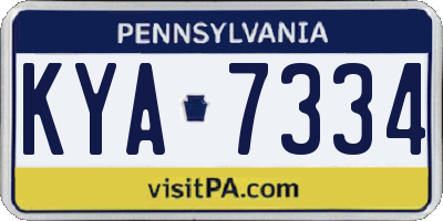PA license plate KYA7334