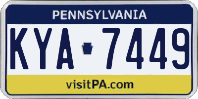 PA license plate KYA7449