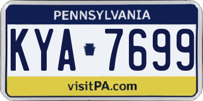 PA license plate KYA7699