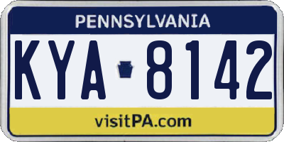 PA license plate KYA8142