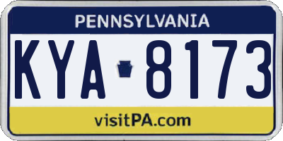 PA license plate KYA8173