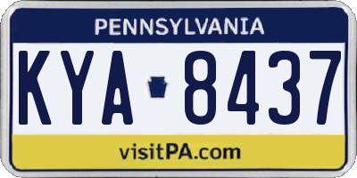 PA license plate KYA8437