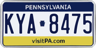PA license plate KYA8475