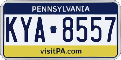 PA license plate KYA8557
