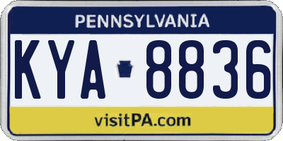 PA license plate KYA8836