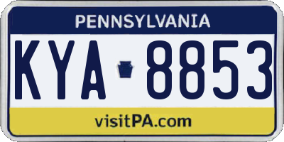 PA license plate KYA8853