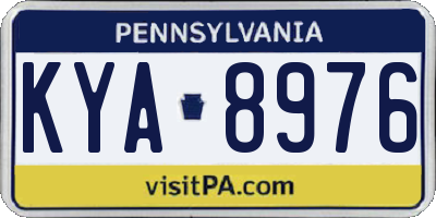 PA license plate KYA8976