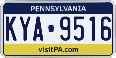 PA license plate KYA9516