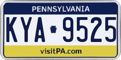 PA license plate KYA9525