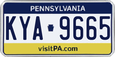 PA license plate KYA9665