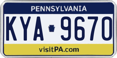 PA license plate KYA9670