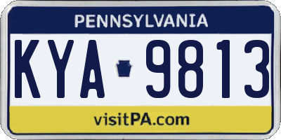 PA license plate KYA9813