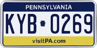 PA license plate KYB0269