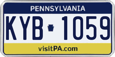 PA license plate KYB1059