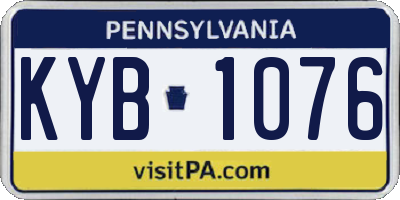 PA license plate KYB1076