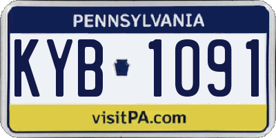 PA license plate KYB1091